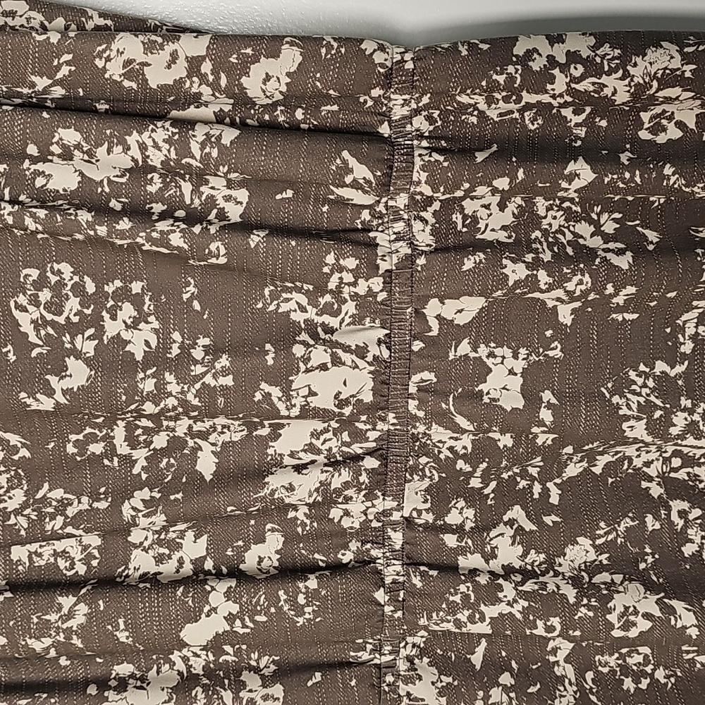 Prana L Olive Green and Cream Floral Dress - Picture 4 of 12